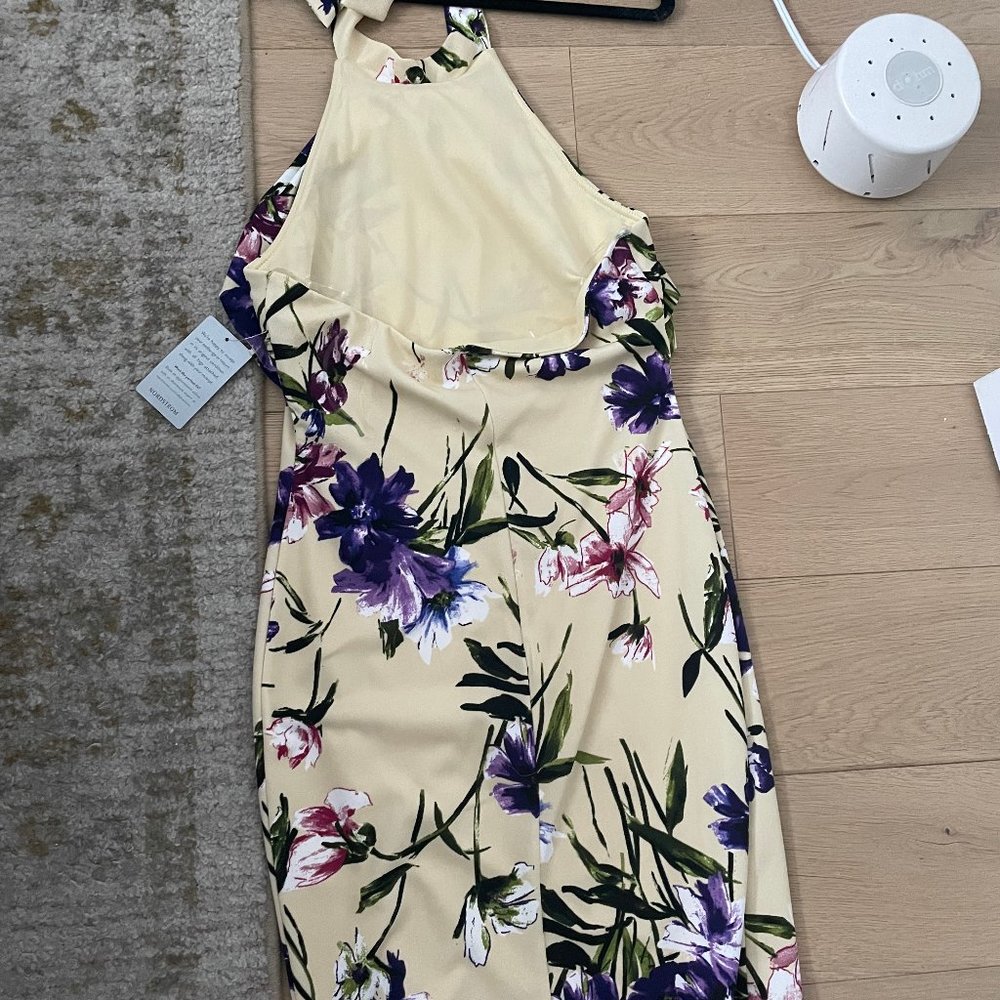 Bebe Printed Halter Ruffle Midi NWT - Picture 3 of 5